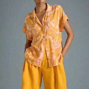 Cloth & Stone Relaxed Short-Sleeve Button-down Shirt Size S